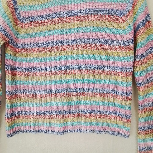 Philosophy Cotton Blend Knit Sweater Size Small w/ Multicolored Stripes - Picture 5 of 11